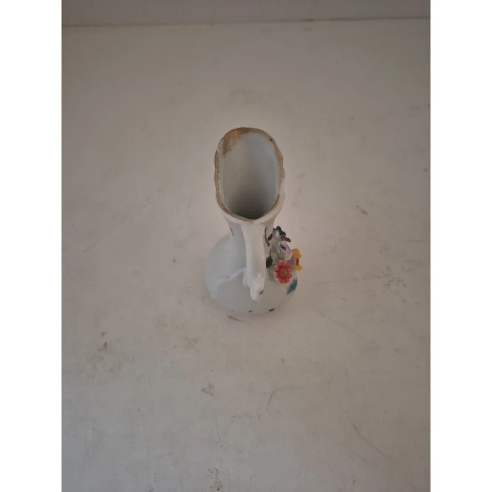 Vintage Capodimonte Style Mini Small Italian Colorful Painted Vase Pitcher